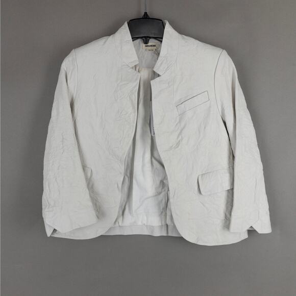 Zadig & Voltaire Verys Crinkled Leather Blazer Judo Size 38IT/2US (Pre-owned) - Picture 1 of 7